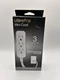 GE UltraPro Mini Cord 3 Outlet Power Strip Flat Plug Braided Cord 45190 White