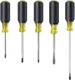 Klein Tools 80031 Screwdriver Set, Made in USA, 5-Piece Kit Includes 2 Slotted,