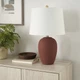 Nourison Home 23" Rust Orange Ceramic Pot Table Lamp for Bedroom, Living Room...