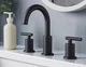 FORIOUS FB-0300B 2 Handle High Arc Widespread Sink Faucet - Black