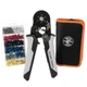 Klein Tools 34061 Ferrule Crimping Tool Set Ratcheting 1200 Terminals 10-22AWG