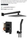 SR SUN RISE Black Square Rainfall Shower Head and Handle Set, Wall Mounted NEW