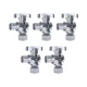 VINTEX 5 Pack Angle Stop Valve,1/2 in. NOM Compression x 3/8 OD Silver 