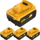 1/4Pack For DEWALT DCB205 20Volt Max XR 5.0Ah Lithium-Ion Battery DCB206 DCB200