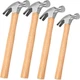 FUNSUEI 4 PCS 8/18/26 OZ Claw Hammer 4 OZ, Silver, Natural Wood 