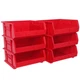 Akro-Mils 30250 Red Plastic Storage Bins 15x16x7 Stackable Garage Craft 6-Pack