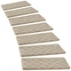 Carpet Stair Treads Bullnose 14 Pieces 9.5 x 30 Non Slip Cream Gray PURE Tape