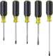 Klein Tools 80031 Screwdriver Set, 5-Piece Kit Includes 2 Slotted, 2 Black 