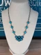 Kingman Turquoise Cluster Necklace | 925 Sterling Silver Southwestern