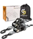 Strapinno Retractable Ratchet Tie-Down 2 inches wide x 12 feet long, Gray 