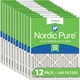 Nordic Pure 20x25x1 (19 1/2 x 24 1/2 x 3/4) Pleated MERV 13 Air Filters 12 Pack