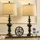 SAIWEYA 27.5" Farmhouse Table Lamps Set of 2 Bedside Lamp Touch Switch-Black 