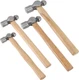 4 PCS Ball Peen Hammer, 8 OZ,16 OZ, 24 32 OZ Brown, Silver 