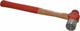 Proto 2 Lb Head Ball Pein Hammer Wood Handle with Red Laquer Grip, 15-7/8" OAL