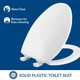 Bemis 7300SLEC Slow Close Toilet Seat, Easy Clean Hinges and Durable Plastic 