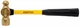 AMPCO SAFETY TOOLS 065-H-2FG 1 LB. BALLPEEN HAMMER W/FBG HANDLE