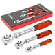 TOMMARS 3pc Extendable Ratchet Set1/4 3/8 1/2Drive 72TQuick Release SocketWrench