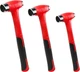 C&T 3 Piece Ball Peen Hammer, 16oz 32oz 48oz, Fiberglass Handle hammer for Ball 