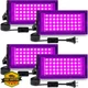 LEONUOANG 50W 4 Pack Black Light IP65 Waterproof 385-400nm Glow Party