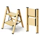 2 Step Ladder Aluminum Folding Lightweight 330lb Capacity Gold L Taranta Stool