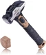 Tools Blacksmith Hammer, 2.5 Lb Sledge Hammer with Removable Soft Mallet Cap & B