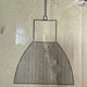 ELYONA 2 Pack Large Hammered Pendant Light Fixtures, 16 Inch Ash Wood Vintage...