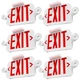 Sunco 6 Pack LED Exit Sign With Emergency Lights, Red,Two Mini Adjustable Lights