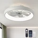 LUDOMIDE Ceiling Fans with Lights and Remote, 20'' Low Profile Flush Mount, 6 Wi
