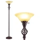 GyroVu Torchiere Floor Lamp for 182.88 cm, Yellow Lampshade, Glass 1 Head 