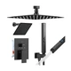 Matte Black Shower Faucet Set Shower System, STARBATH 6"+12" Ceiling Mount Ra...