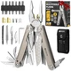BIBURY Titanium Alloy Multitool with Damascus Knife, EDC Multi tools with Replac