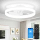 Ceiling Fan 20in Bladeless LED Smart 3000K-6500K Remote White VOLISUN Profile