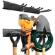 TIDYME Garage Tool Organizer 32" Carbon Steel with 2 Racks & 4 Hooks, Black 
