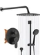 Gabrylly Shower System Slide Bar Shower Faucet Set with High Pressure 8" Rain...
