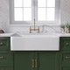 TUKTUK White Farmhouse Sink 30 Inch Farm Sink Fireclay Apron Front Single Bowl K
