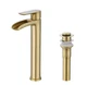 Phiestina 1 Handle Waterfall Bathroom Vessel Faucet Brushed Gold NS-SF01-BG-V