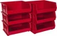 6 Count Akro-Mils 30250 Red Hang & Stack Hopper Bin, 14-3/4"D x 16-1/2"W x 7"H