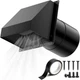 HG Power 6 Inch Hooded Wall Vent with Removable Mesh & Built-in Backdraft Damper