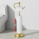 RUMOSE Toilet Paper Holder Stand for Floor, Brushed Gold Bathroom Free Standi...