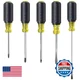 Klein Tools 80031 Screwdriver Set Made In Usa 5-Piece Kit Includes 2 Slotted 2