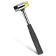 COEFEPIY Rubber Double Faced Soft Mallet Leather Hammer 25mm Black 