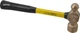Ampco 2 Lb Head Aluminum Bronze Nonsparking Ball Pein Hammer Fiberglass Handl...