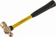 Ampco 1 Lb Head Aluminum Bronze Ball Pein Hammer 14" Fiberglass Handle with G...