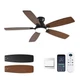 NKPU 52inch Ceiling Fans with Lights, Low Profile 52 Inch, Brown84-52inch 