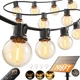 Solar String Lights 6FT 192+6FT 60LED Waterproof Outdoor G40 Black addlon