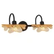 Auwieou 2 Light Bathroom Vanity Light Black Wall Sconce with Amber Flower Gla... Auwieou 2 Light Bathroom Vanity Light Black Wall Sconce with Amber Flower Gla...