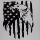 Eagle Flag Decal, Choose Size,  Color Choice, Car, Home, Craft