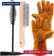 Glarks 4Pcs 10'' Chipping Hammer With Coil Spring Handle and Wire Brush, Pair of