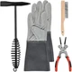 Worldity 4-Piece Welding Slag Removal Tool Set - 10 Inch Chipping Hammer with...