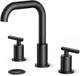 FORIOUS Black Bathroom Faucet 3 Hole Widespread 8 Inch, 2 Handles